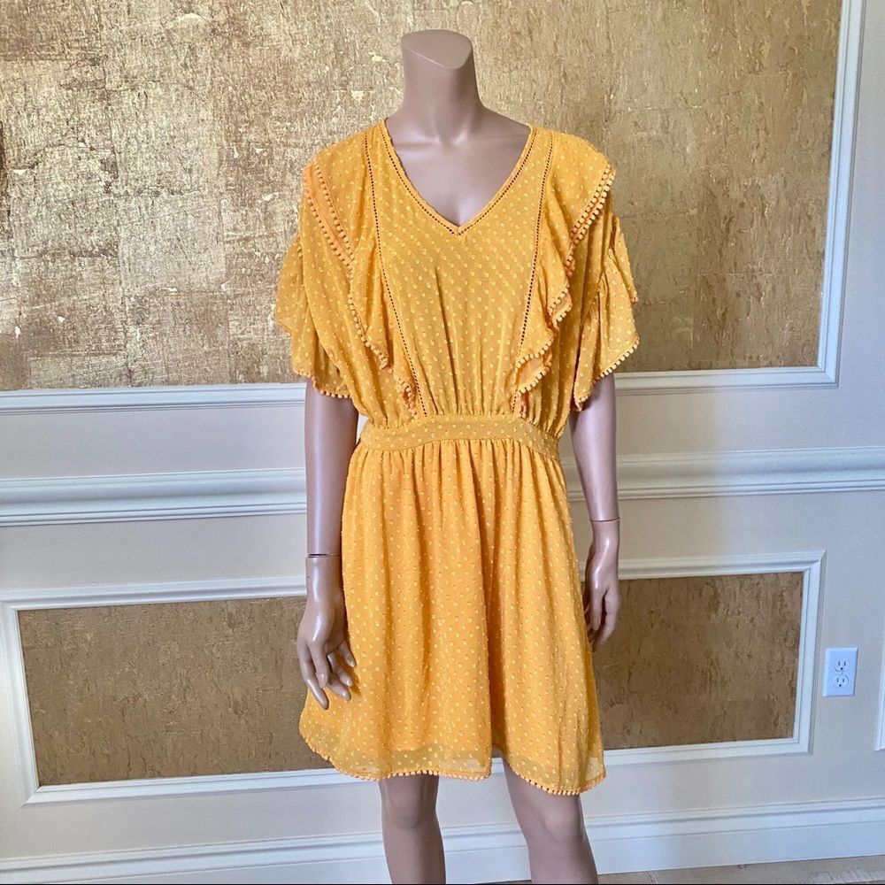 NWT Scotch & Soda ruffles & Pom Pom’s mini dress S - Picture 2 of 8